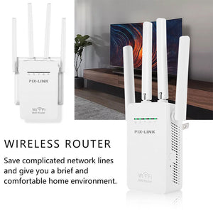 Wireless WiFi range extender with fast setup and strong signal coverage