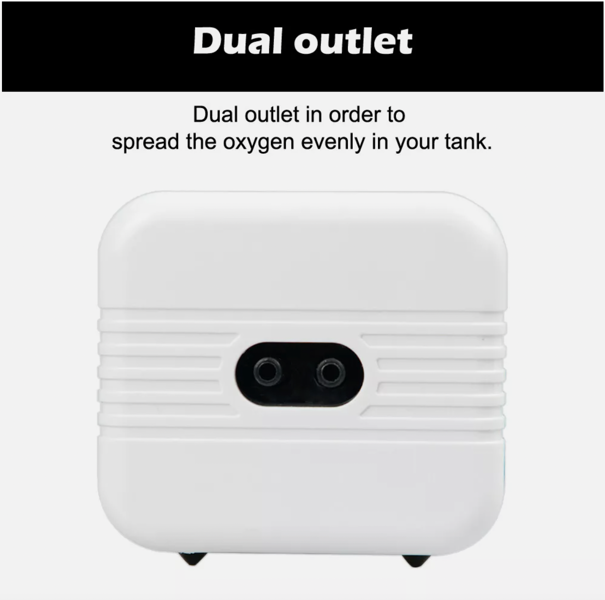 Rear outlet design of aquarium air pump for easy setup