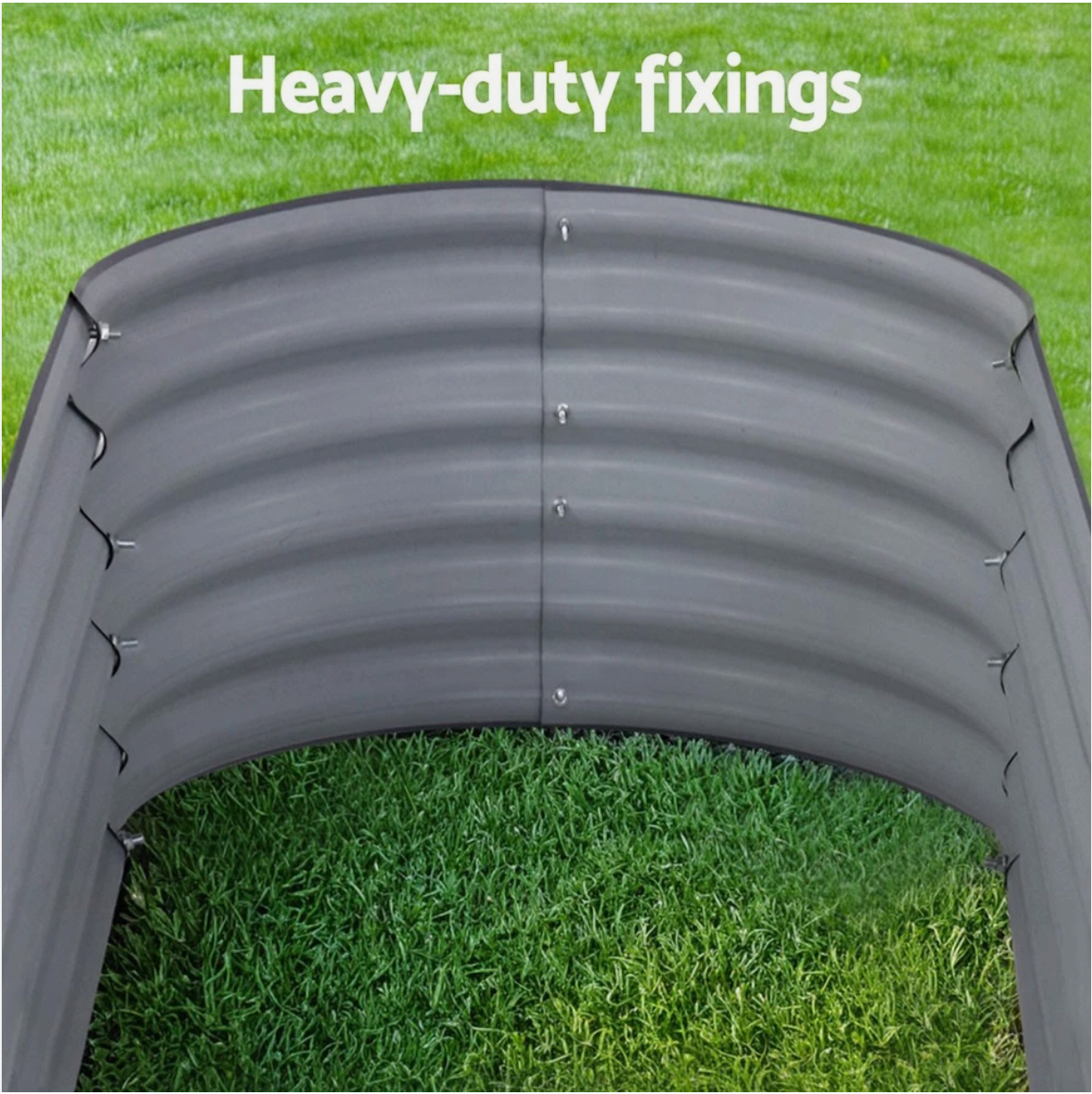 Heavy-duty raised garden bed with reinforced corners