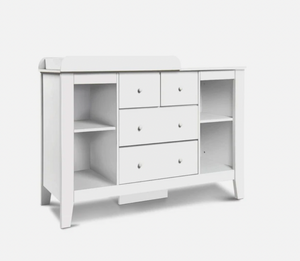 Assembly instructions for baby change table with shelves