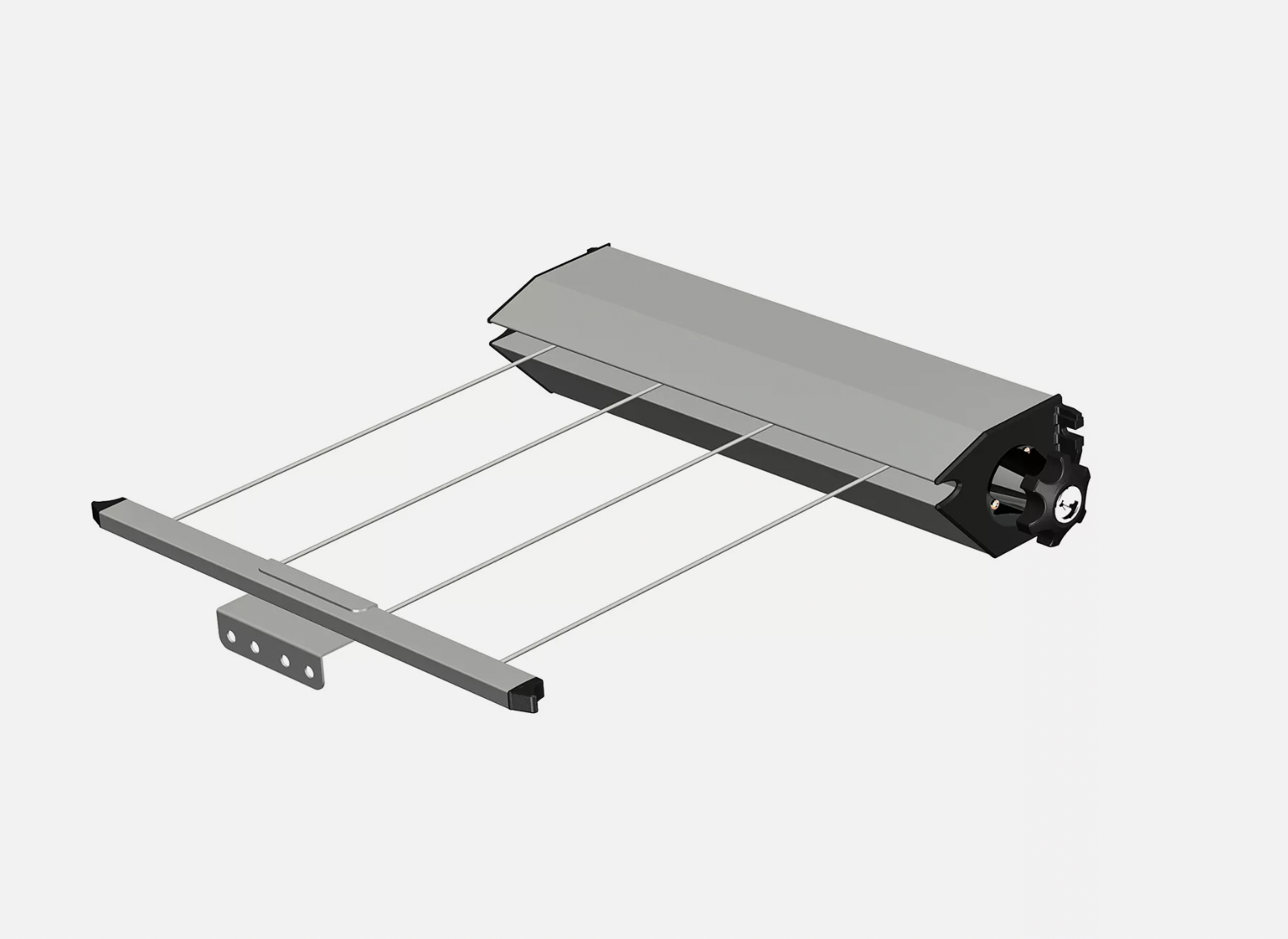 Retractable Clothesline wall-mounted with fold-out drying rack