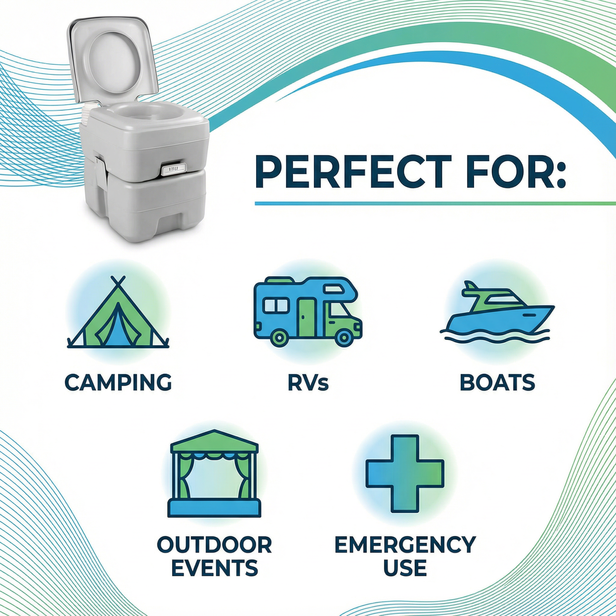 20L Portable Camping Toilet – Fresh Flush Anywhere, Anytime