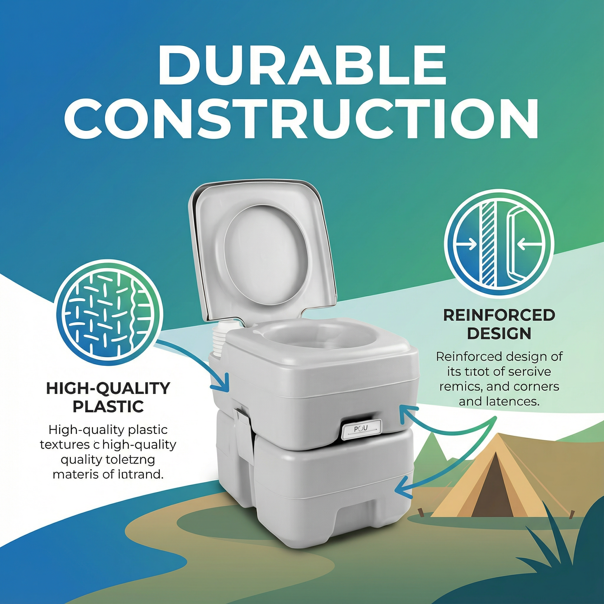 20L Portable Camping Toilet – Fresh Flush Anywhere, Anytime
