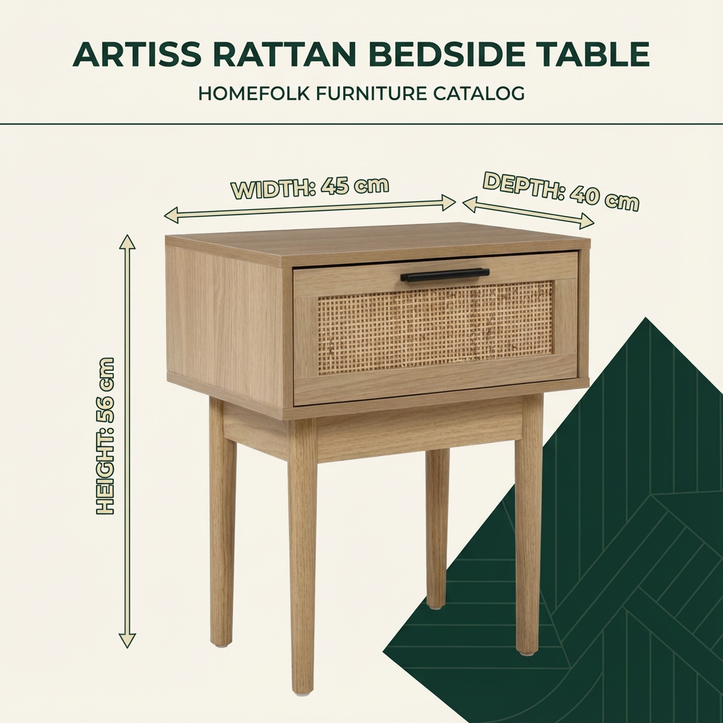Artiss Rattan Bedside Table – Modern Coastal Look, Smarter Bedroom Storage