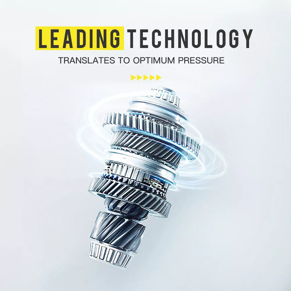 Electric pressure washer spraying water at high pressure for fast cleaning results.