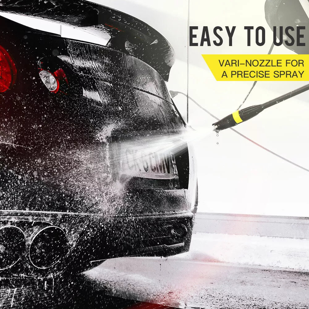 High-pressure washer nozzle with upgraded jet spray technology.