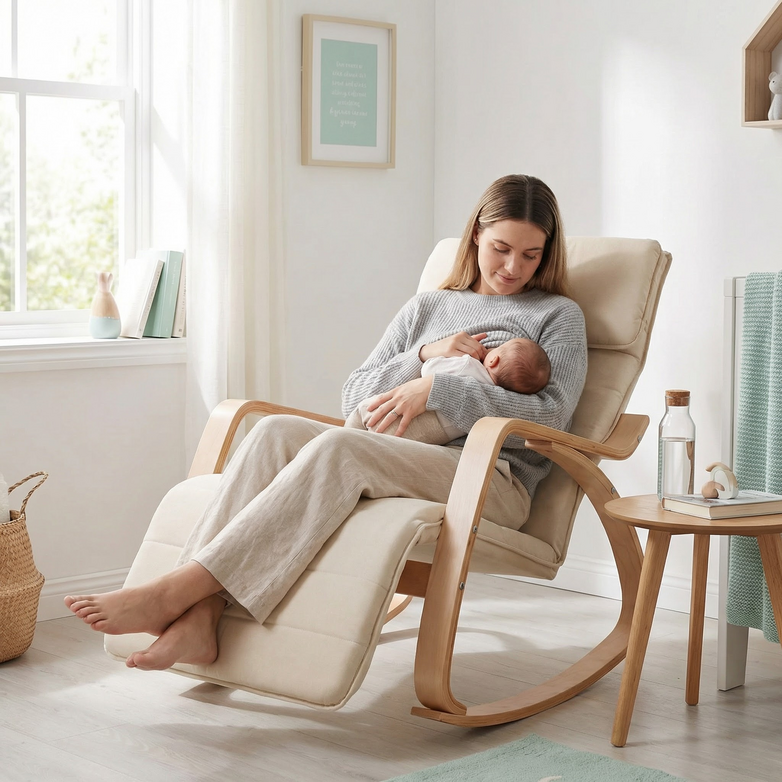 Rocking Armchair - Soothe & Relax, Footrest Included