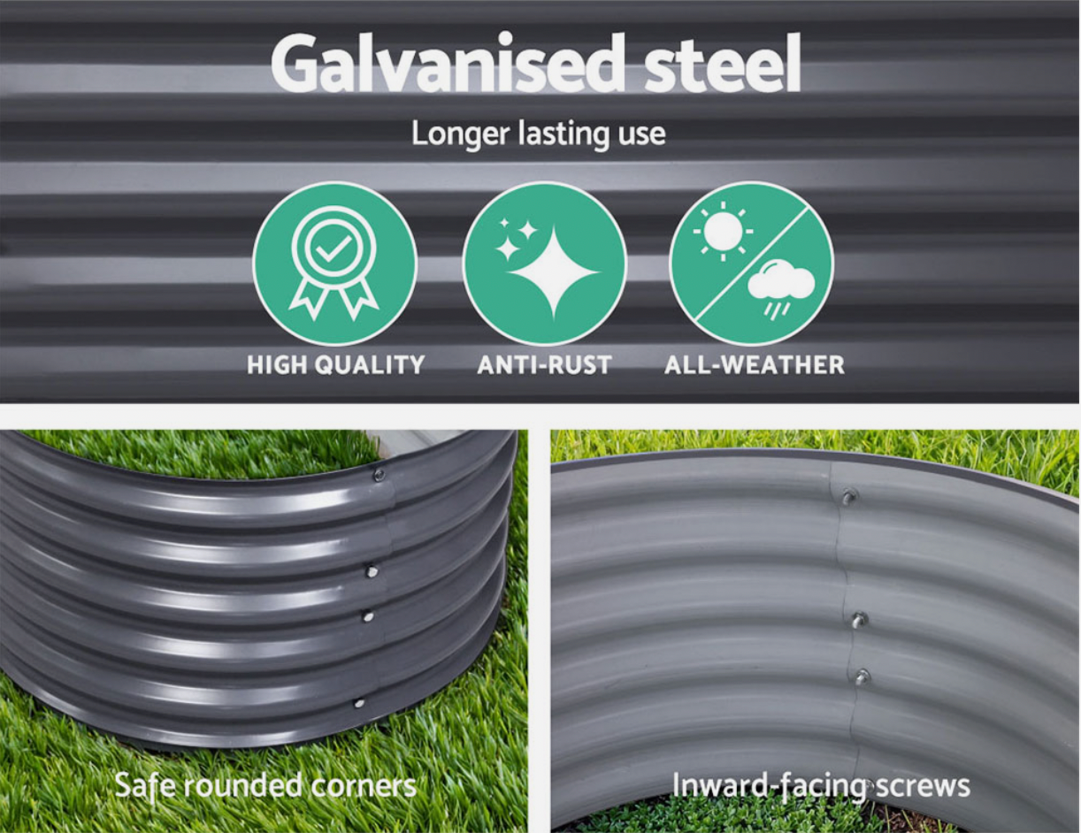 Weather-resistant raised garden bed with side panels