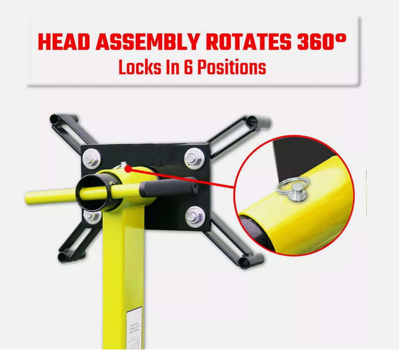 Engine stand head with adjustable mounting brackets