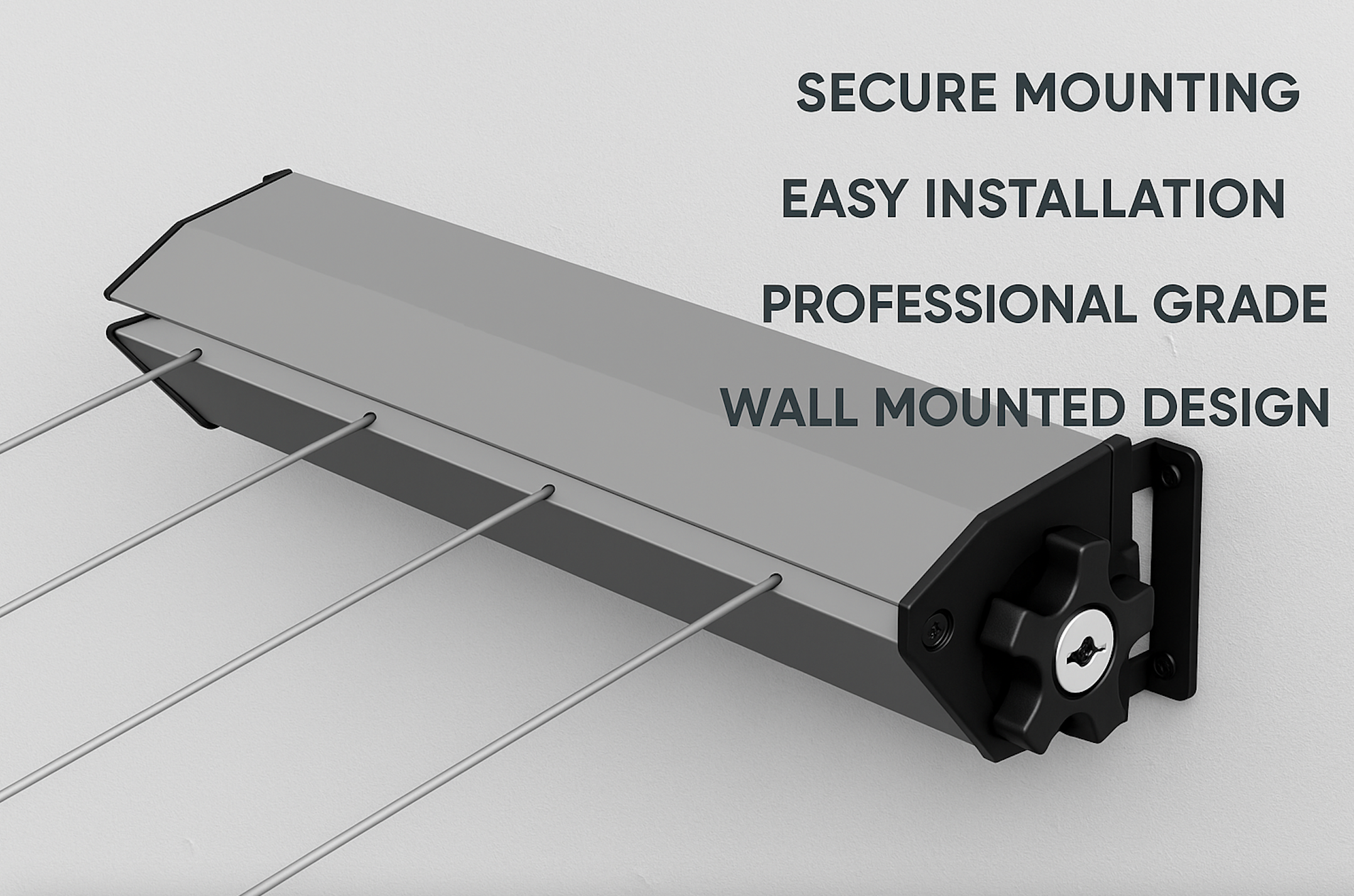 Heavy-duty Retractable Clothesline showing steel casing and parts