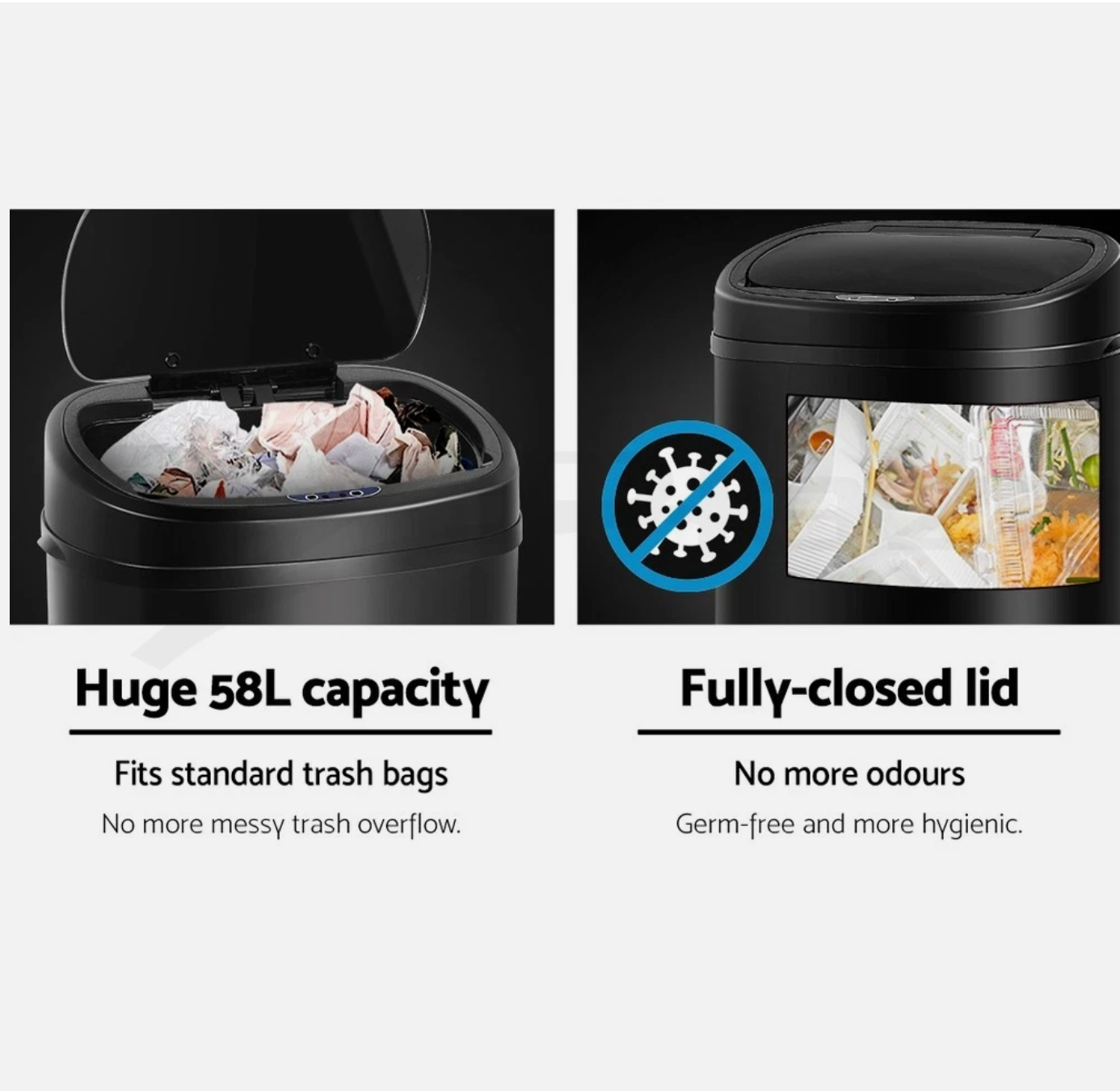 Motion Sensor Bin 58 Lt – Hands-Free, Hygienic, Effortless Clean