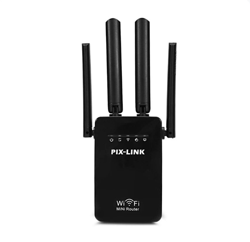 High-speed WiFi booster with adjustable antennas for extended coverage.