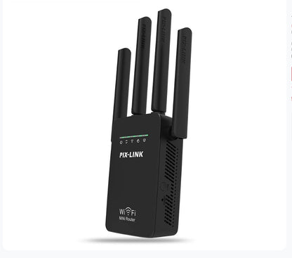 Compact WiFi extender with LED indicators and powerful antenna design