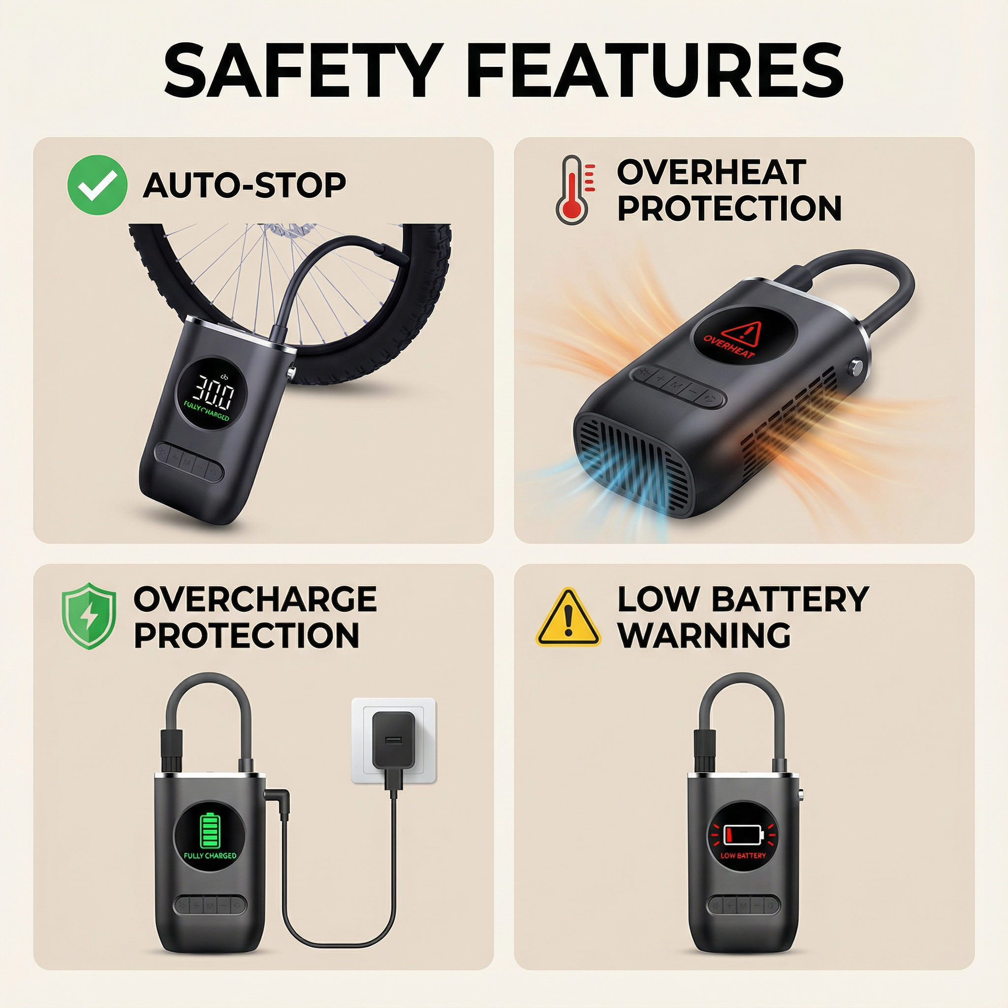 Cordless Air Pump – Inflate Tires Fast, Compact & Rechargeable