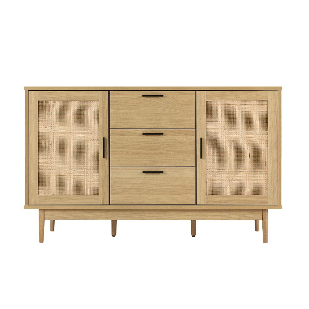 Artiss Rattan Buffet – Briony Oak Timber Look, Organised Living Made Easy