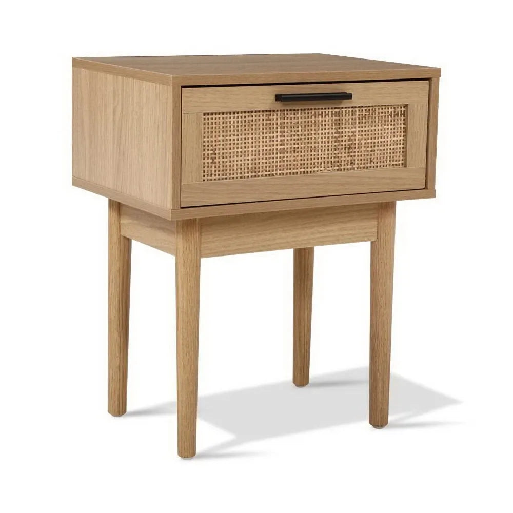Artiss Rattan Bedside Table  – Modern Coastal Look, Smarter Bedroom Storage