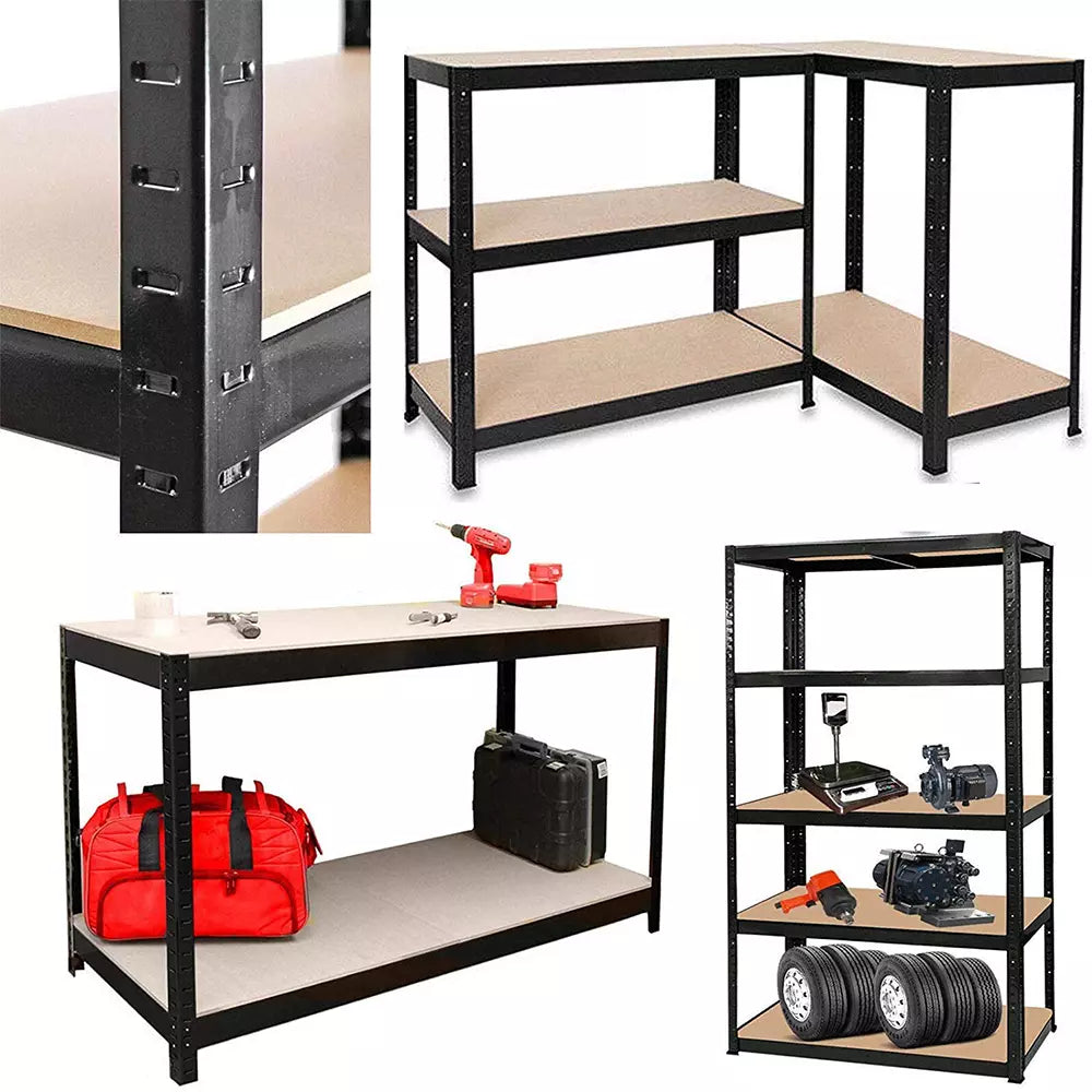 DIY garage shelving unit with modular design for easy setup and storage