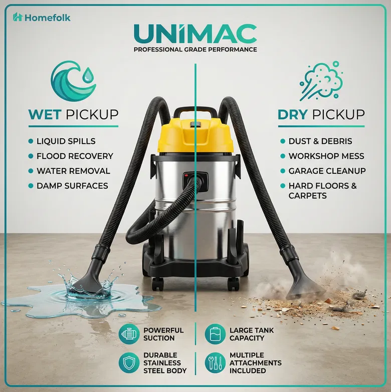 30L Wet/Dry Vacuum – Heavy-Duty Suction, Clean Any Surface